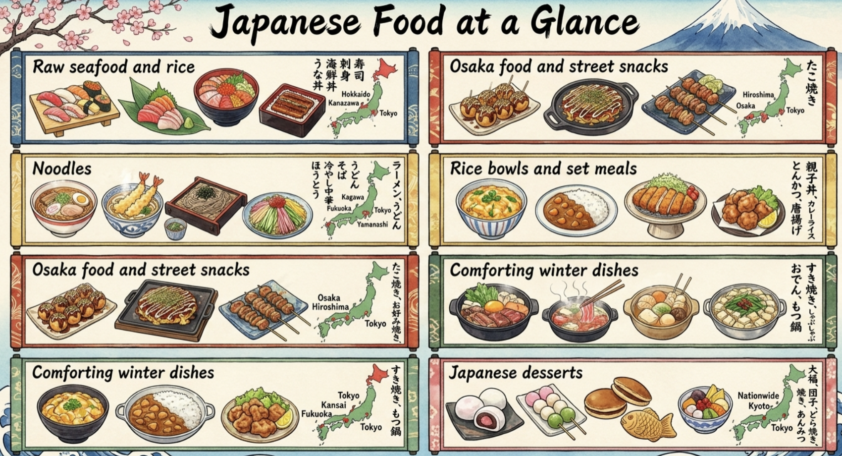 Visit Japan Must Try Food Photo Complete Guide with location and city